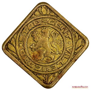 MONEDA DE EMERGENCIA DEL STAD DE GENT EN BÉLGICA, 50 CENTIMES 1915