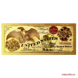 RÉPLICA EN ORO DEL BILLETE DE 100$ DE USA DE 1863